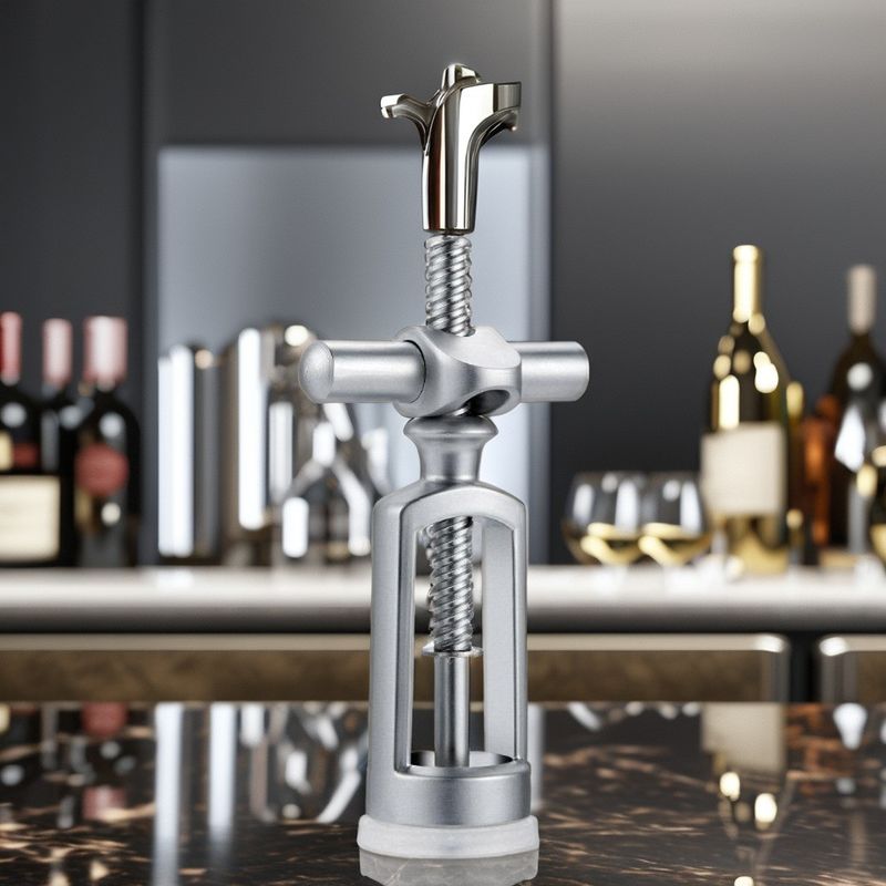 Multifunctional Zinc Alloy and Stainless Steel Bar Accessory Red Wine Bottle Opener Corkscrew