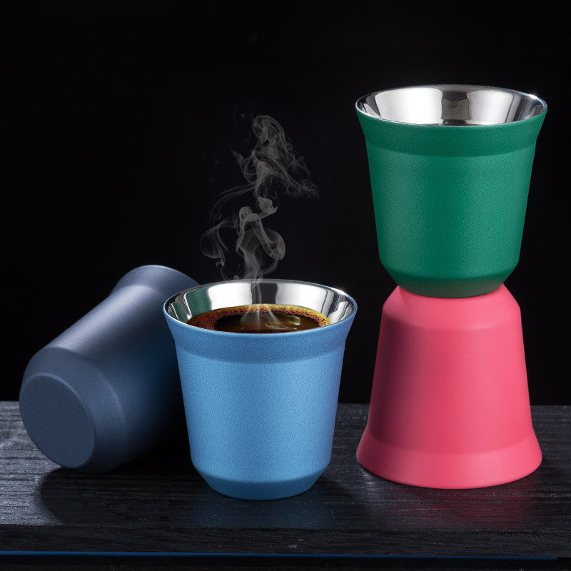 80ml Double-Layer Stainless Steel 304 Coffee Cup for Optimal Comfort Style at Parties