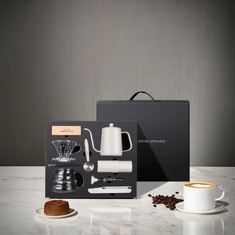 600ml Europe Design Cordless Stainless Steel Manual Coffee Grinder with Adjustable Speed 48mm Flat Burr