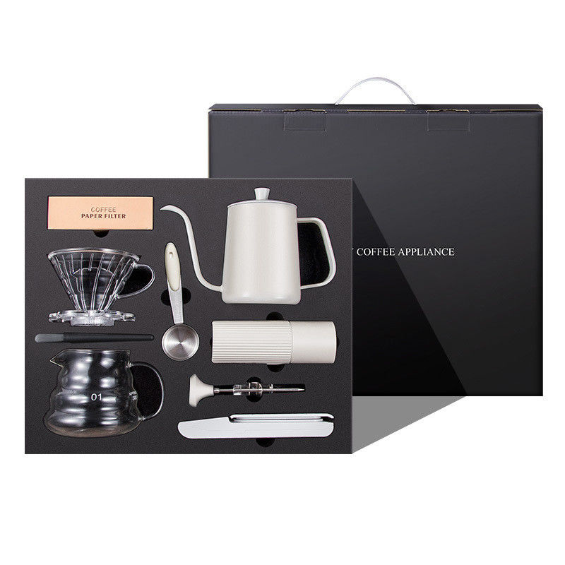 Reusable 48mm Stainless Steel Flat Burr Manual Coffee Grinder with Lid and Hand Shake Design