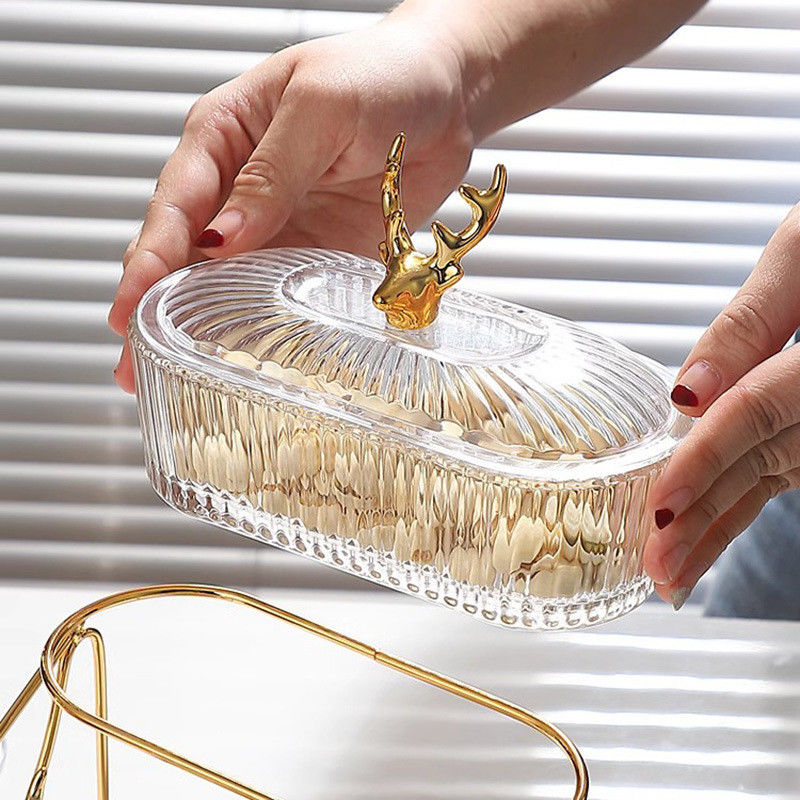 Minimalist Deer-Theme Glass Serving Tray for Heatable Party Dessert Display in Kitchen