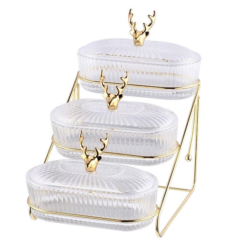 Back to School Essential Dazzling Glass Deer Tray Set for Kitchen Parties Highly