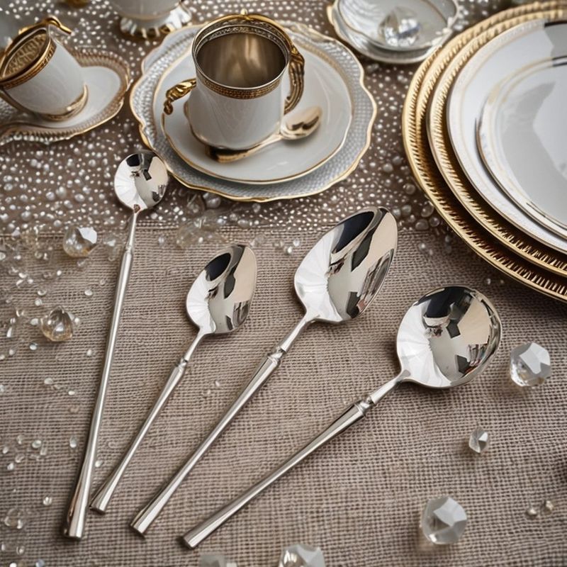 Technique On-glazed Luxury 24pcs Stainless Steel Flatware Set for Hotel and Wedding