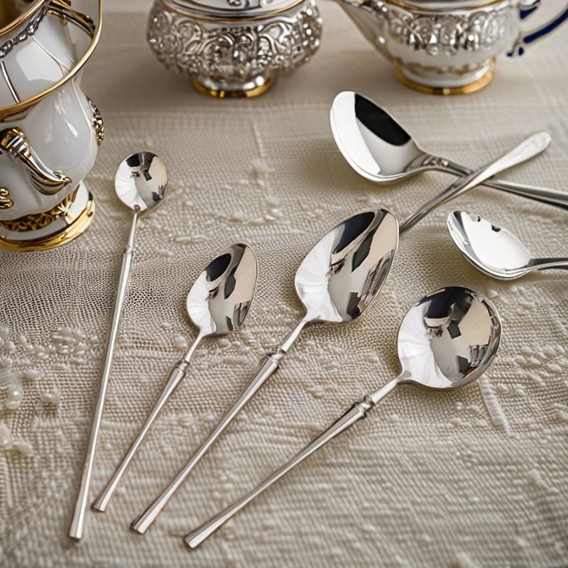 Silverware Spoon Fork Dinnersets 24-Piece Gold Stainless Steel Flatware Set for Hotels