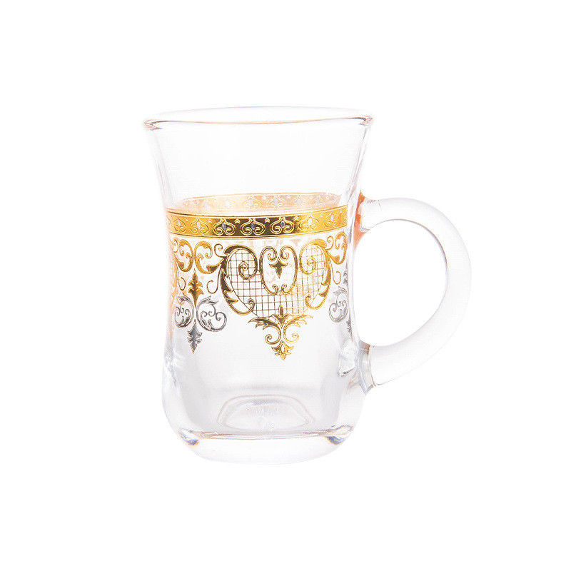 Indoor Classic Double-Wall Bronzing Glass Tea and Wine Cup for Kung Fu Tea Experience