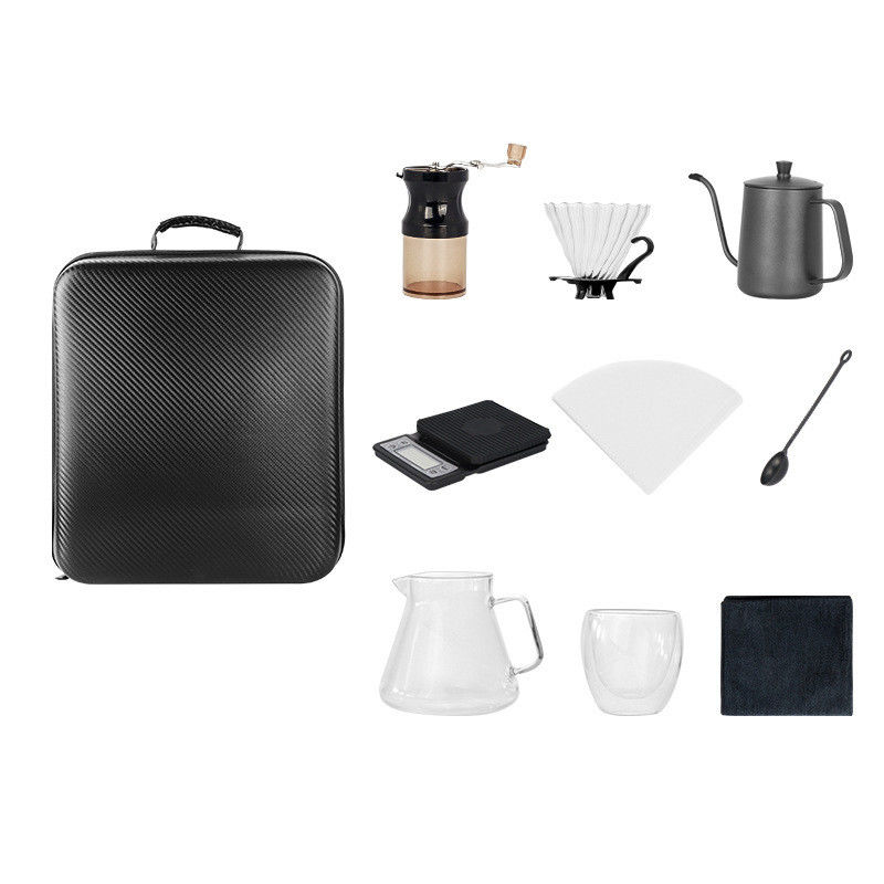Convenient Camping Tools Set for Easy Brewing of Arabic Coffee and Tea Black Color