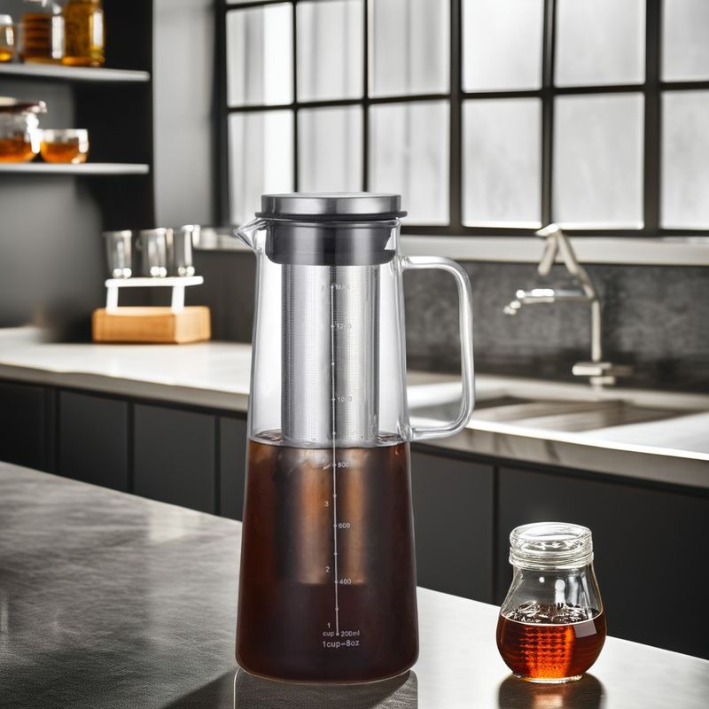 1L/1.4L High Borosilicate Glass Water Bottle for Brewing Coffee and Cold Brew Pot Set