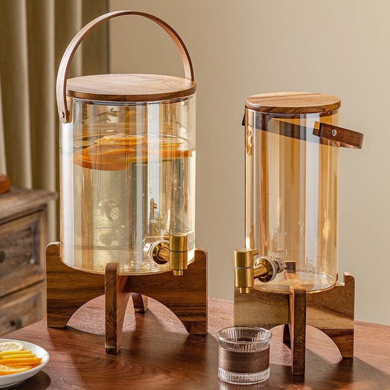 Unisex Pressing Type Glass Dispenser Trendy 7000ml Capacity for Lemon Juice Tea and More