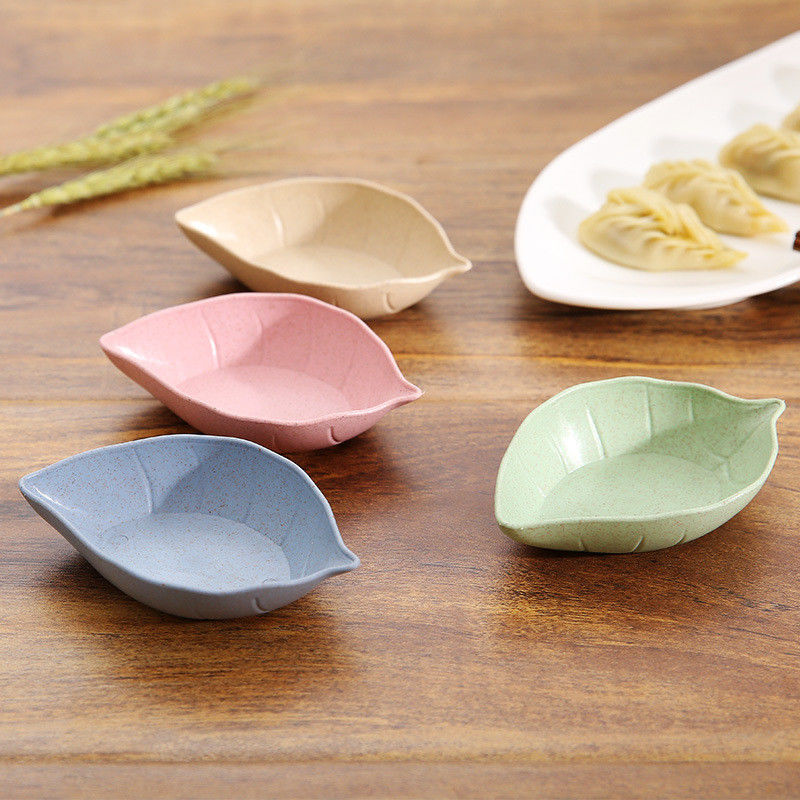 Disposable Food Container Creative Leaf Shape Dipping Bowl for Soy Sauce and Snacks