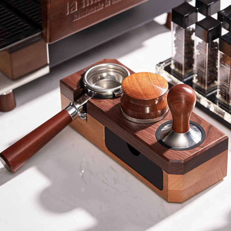 58mm Barista Tool Black ABS Portafilter Espresso Tamper Holder with Customized Size