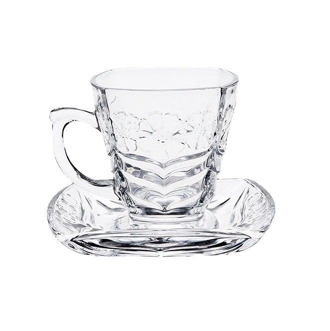 Simple Design Ceramic Porcelain Coffee Cup and Saucer Set for Home Decoration