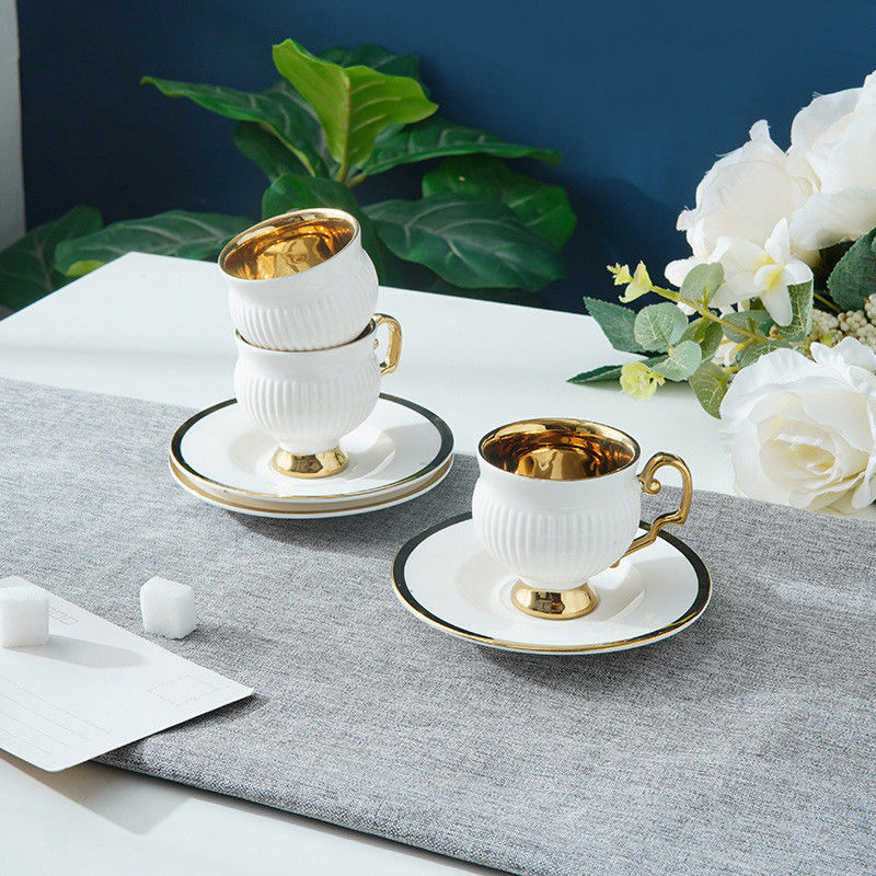 Release Arabian Design Ceramic Coffee Cups for Coffee Shops Customized Logo