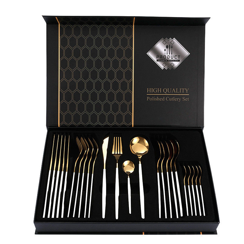 Custom Logo Cutlery Set in Sustainable Stainless Steel for Wedding Gift Box Packaging